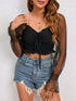 'Thalassa' Flounce Sleeve Crop Top - Celes Fashion